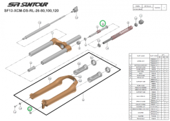SR Suntour Tukiputki SF12/SF13 XCM Kiinnitysmutterilla -FEE800/FSN023